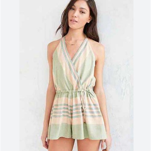 O’Neill Alex Striped Surplice Romper Urban Outfitters - Picture 1 of 10